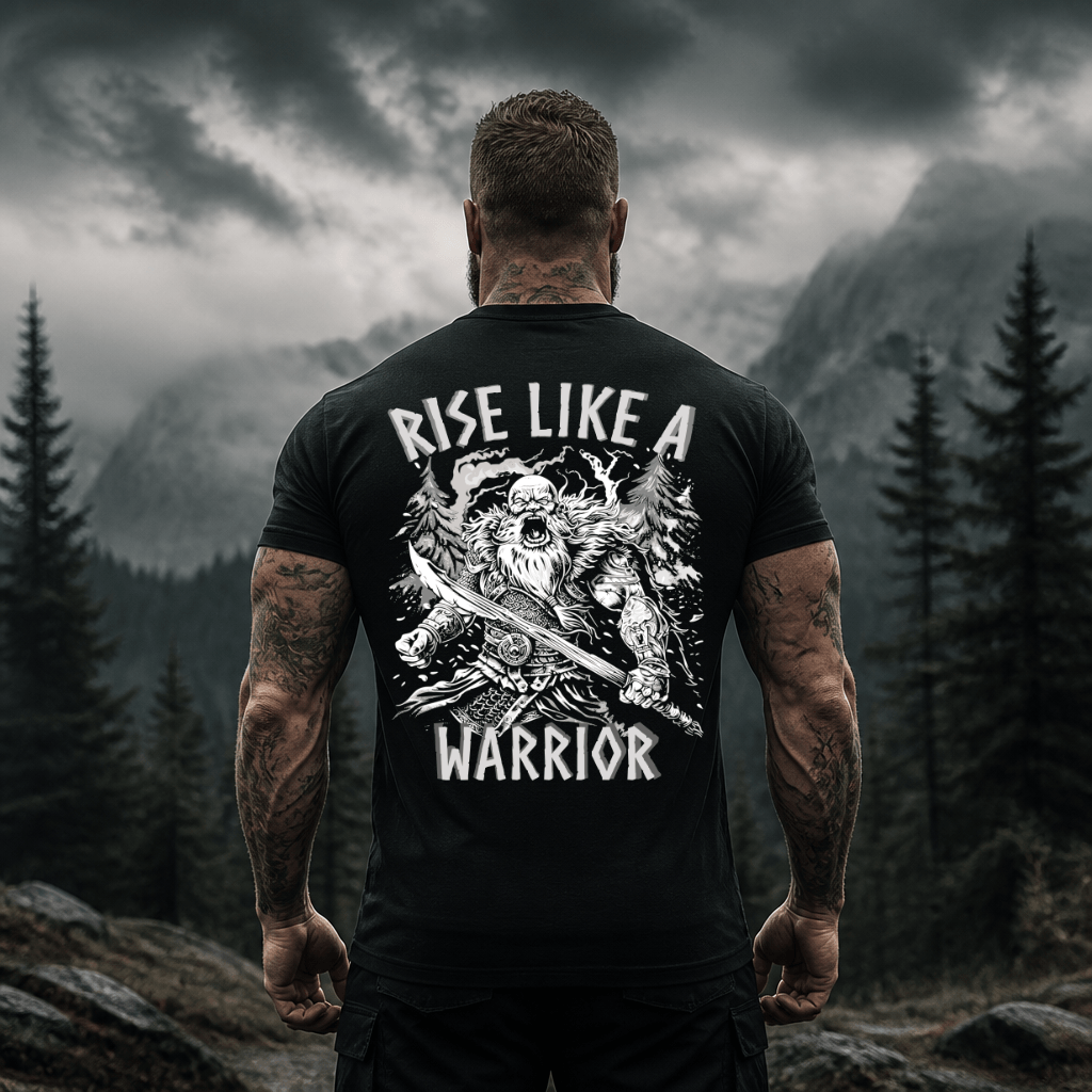 Rise like a Warrior Backprint - Premium Herren T-Shirt