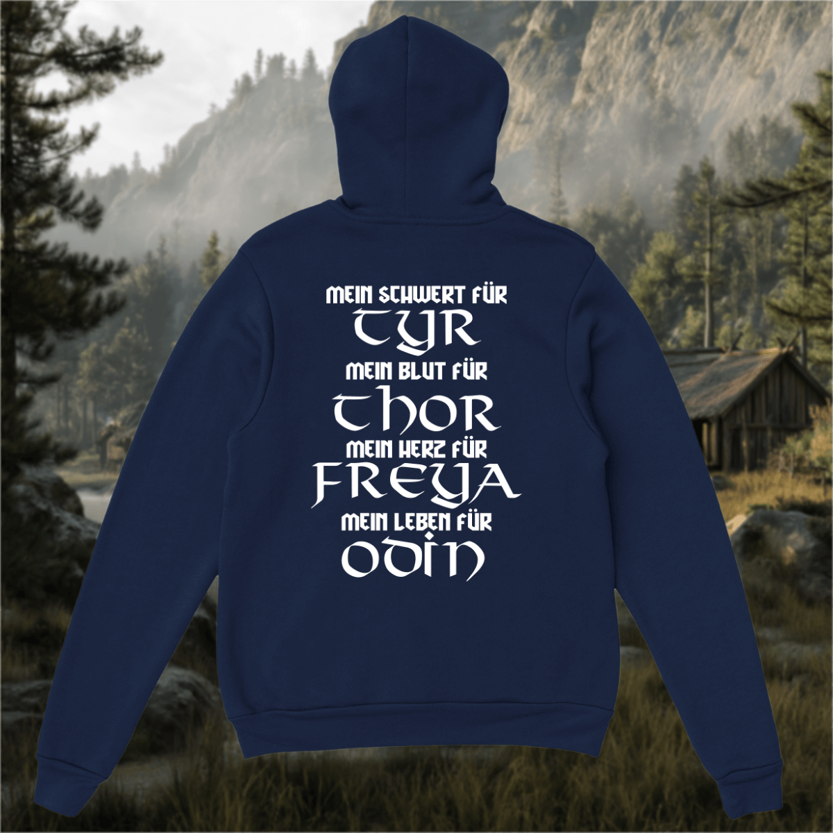 Mein Herz für Odin - Backprint - Unisex Hoodie