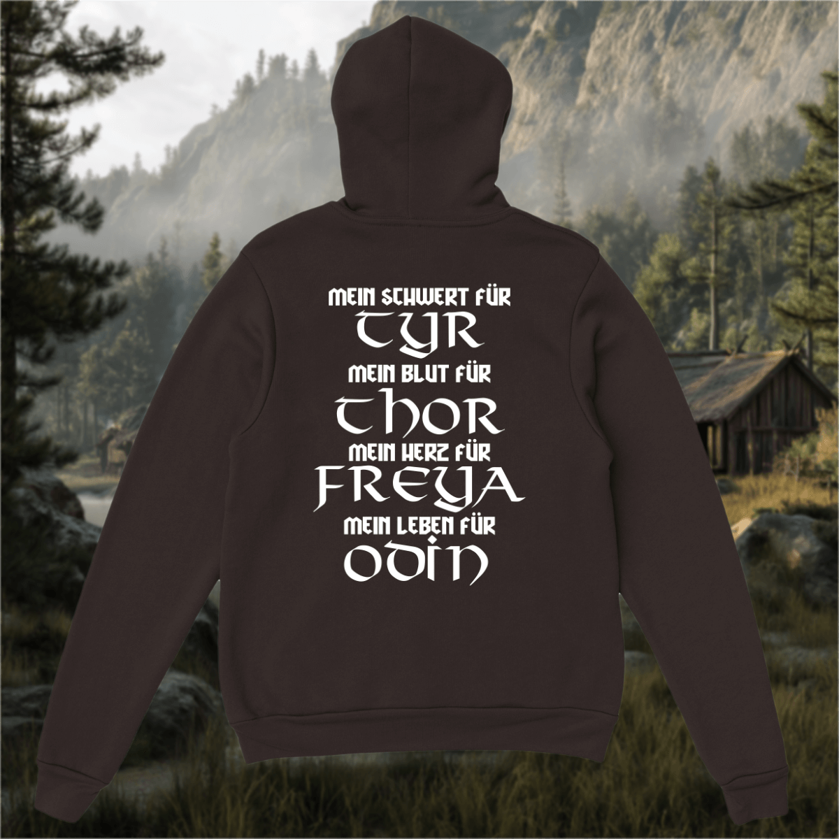 Mein Herz für Odin - Backprint - Unisex Hoodie