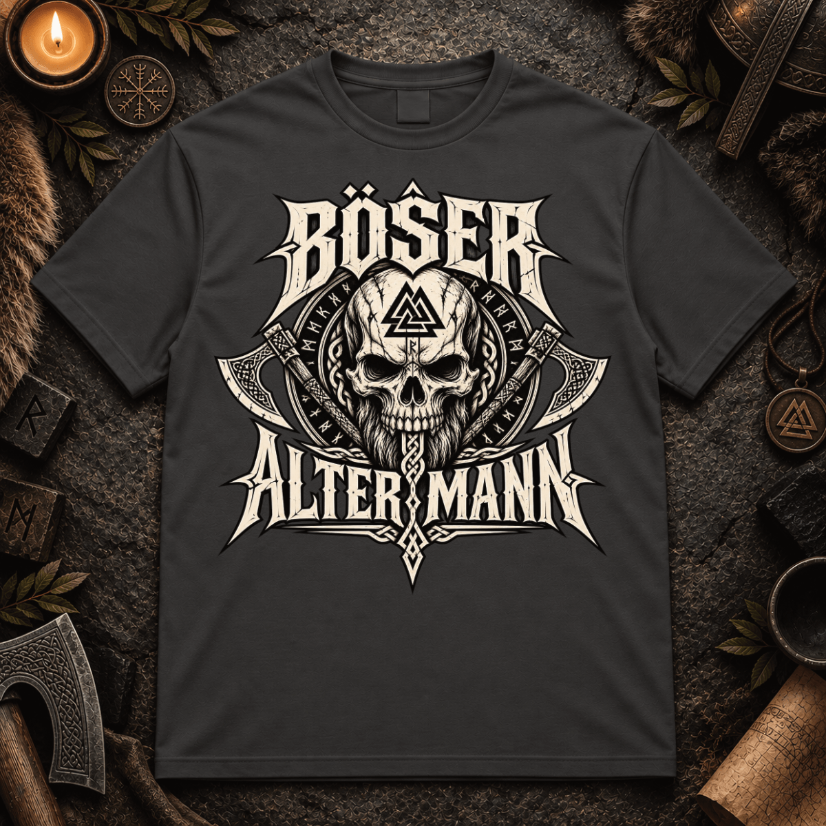Herren T-Shirt Böser alter Mann