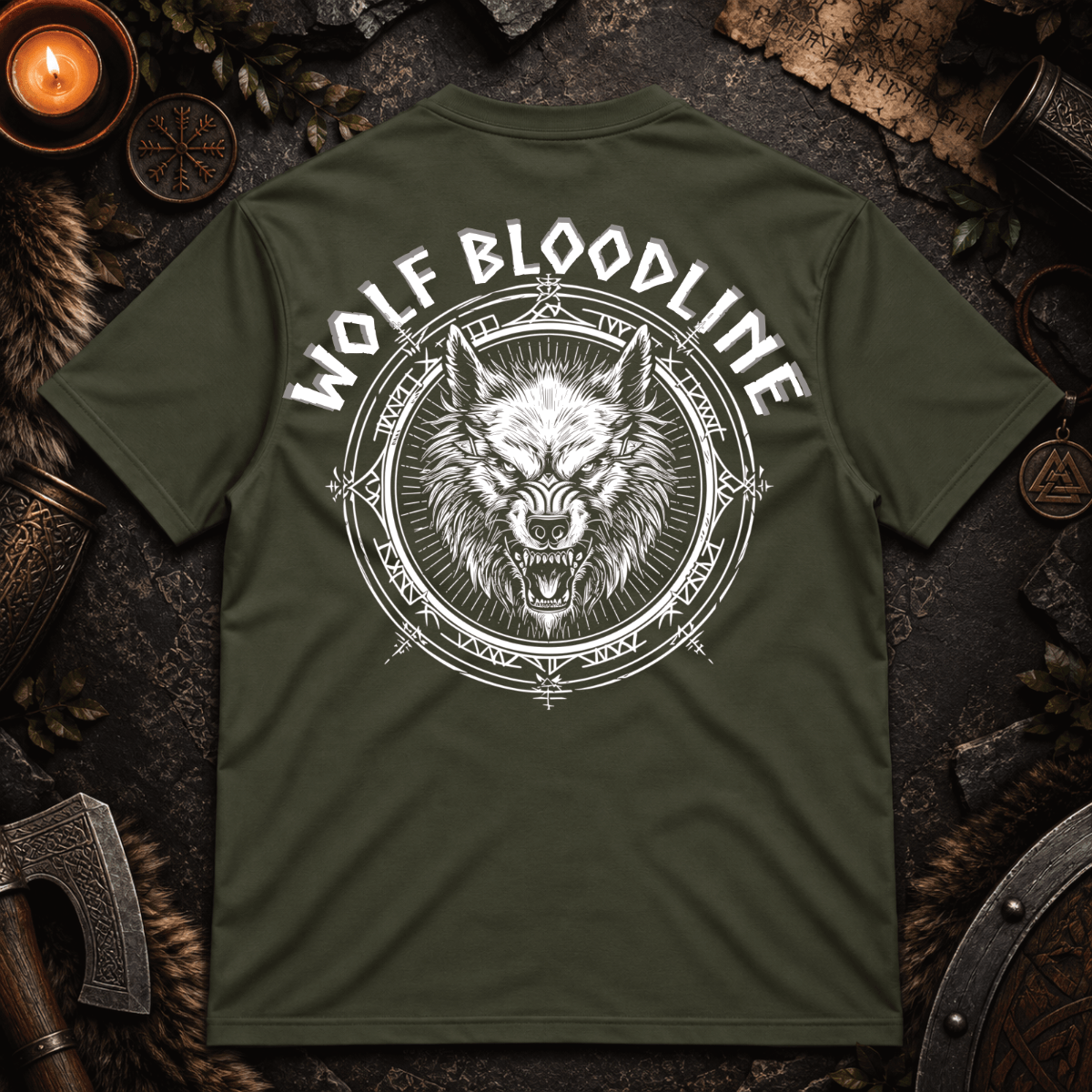 Wolf Bloodline Backprint  - Premium Herren T-Shirt