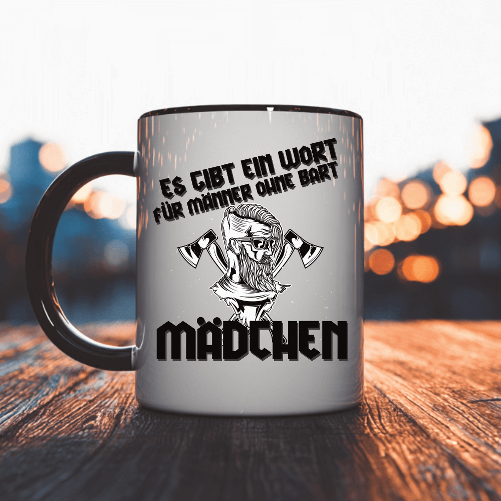 Keramiktasse 325ml - Männer ohne Bart = Mädchen