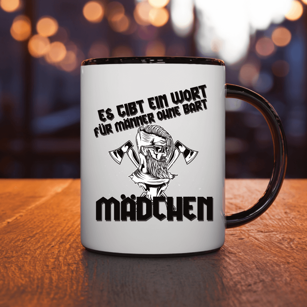 Keramiktasse 325ml - Männer ohne Bart = Mädchen