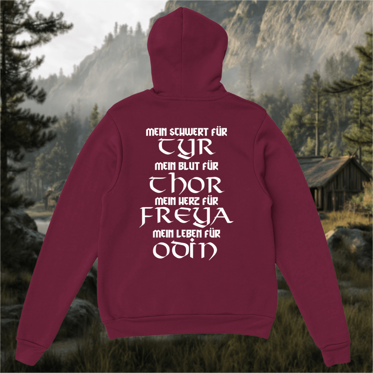 Mein Herz für Odin - Backprint - Unisex Hoodie