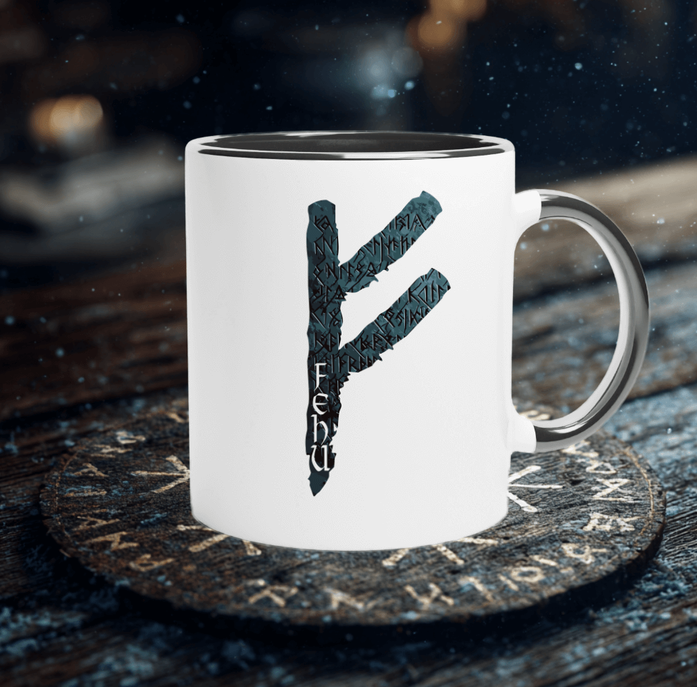 Fehu Rune Keramiktasse 325ml