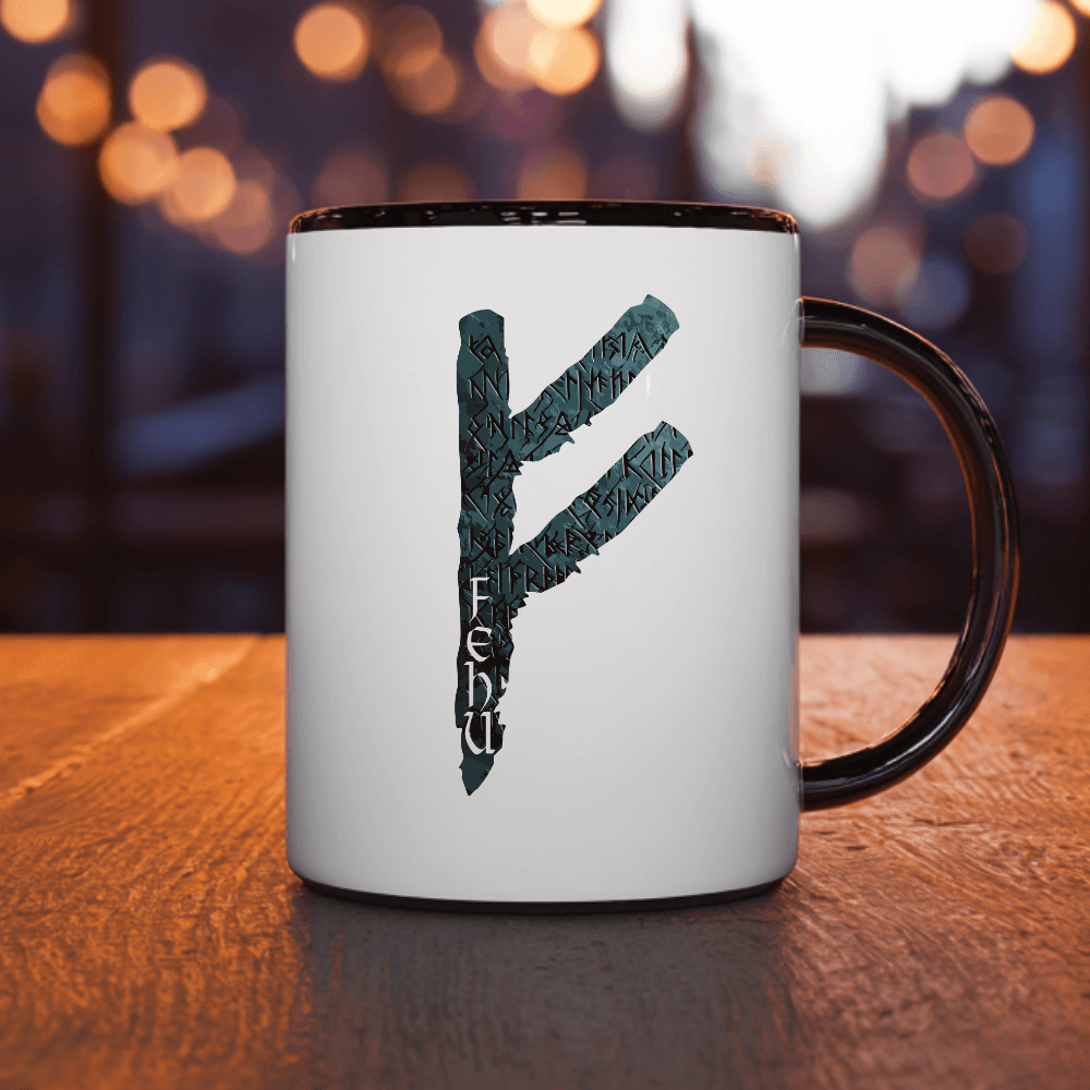 Fehu Rune Keramiktasse 325ml