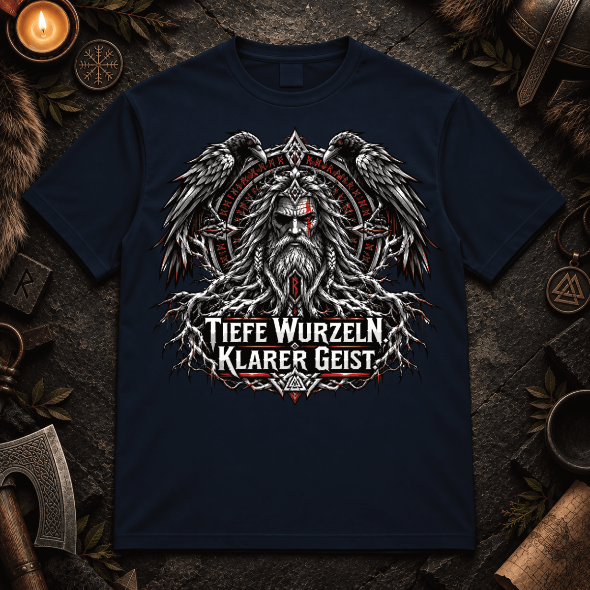 Herren T-Shirt Odin - Tiefe Wurzeln, klarer Geist