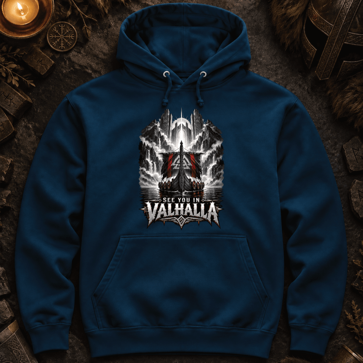See you in Valhalla - Herren Hoodie (Frontprint)
