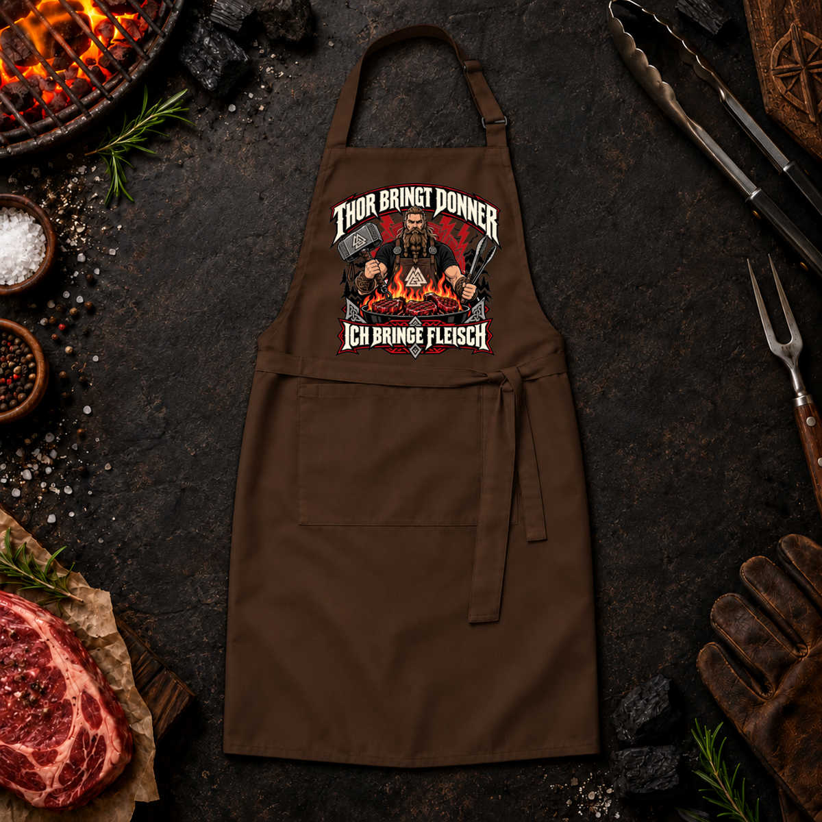 Grillschürze Thor bringt Donner, ich bringe Fleisch