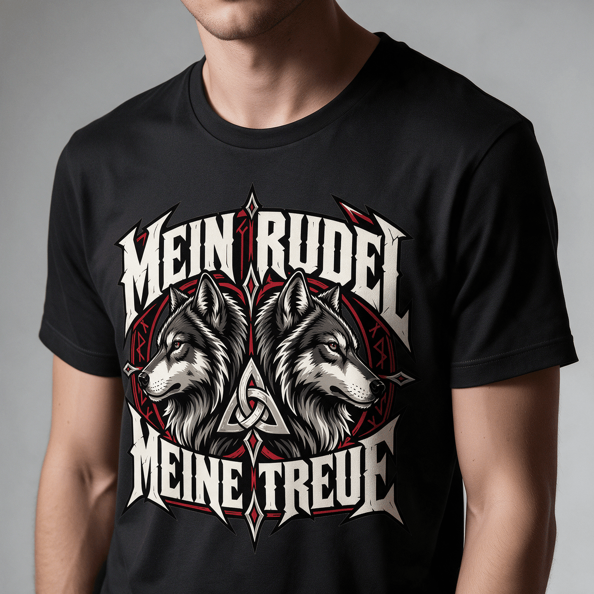 Mein Rudel meine Treue - Herren T-Shirt Frontprint