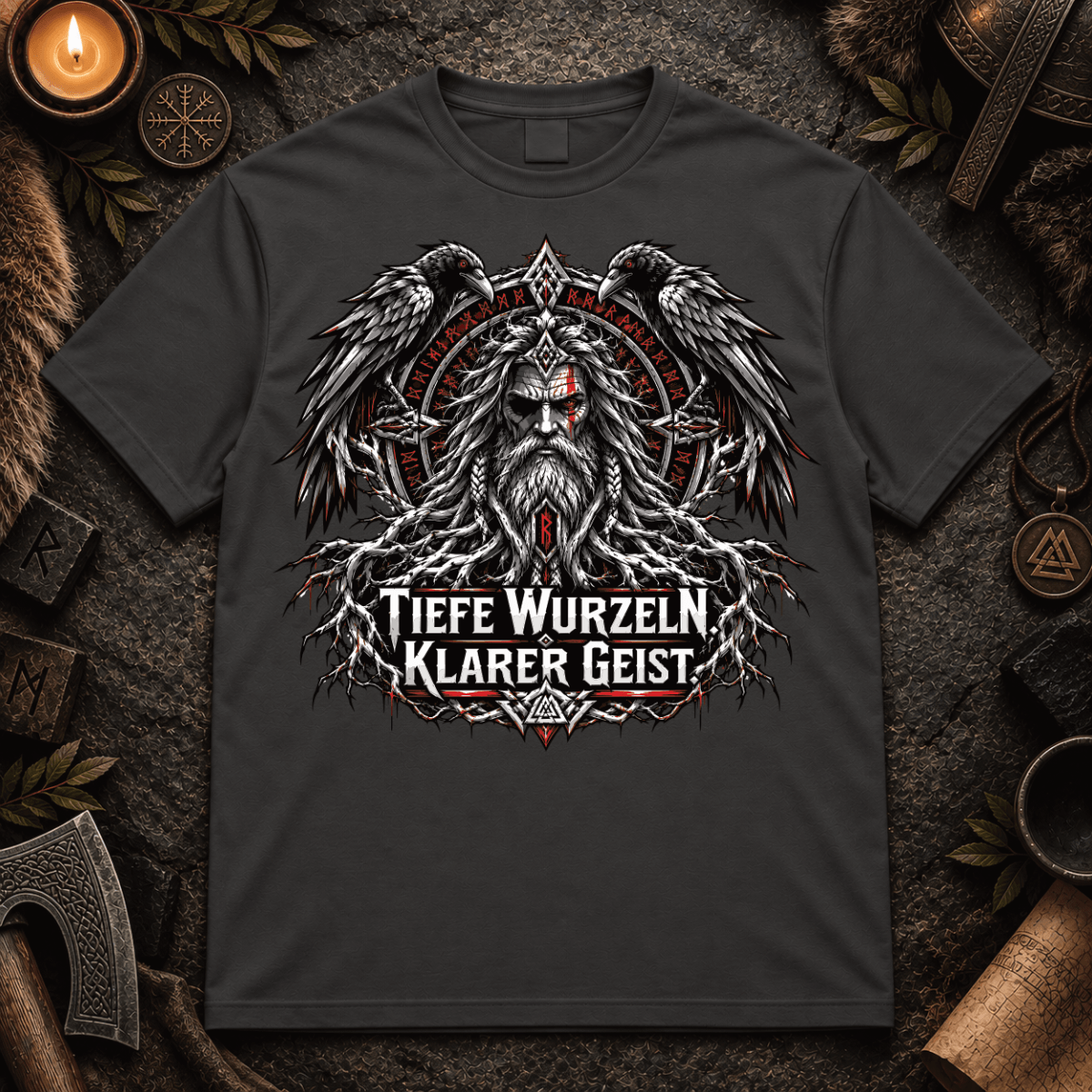 Herren T-Shirt Odin - Tiefe Wurzeln, klarer Geist