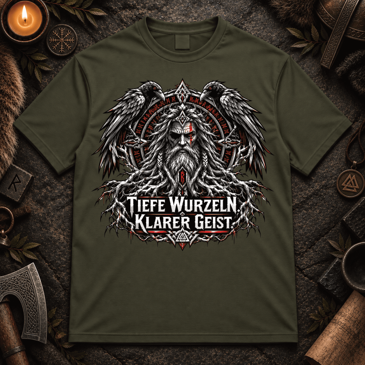 Herren T-Shirt Odin - Tiefe Wurzeln, klarer Geist