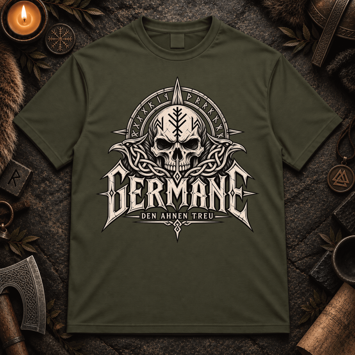 Herren T-Shirt Germane, den Ahnen treu