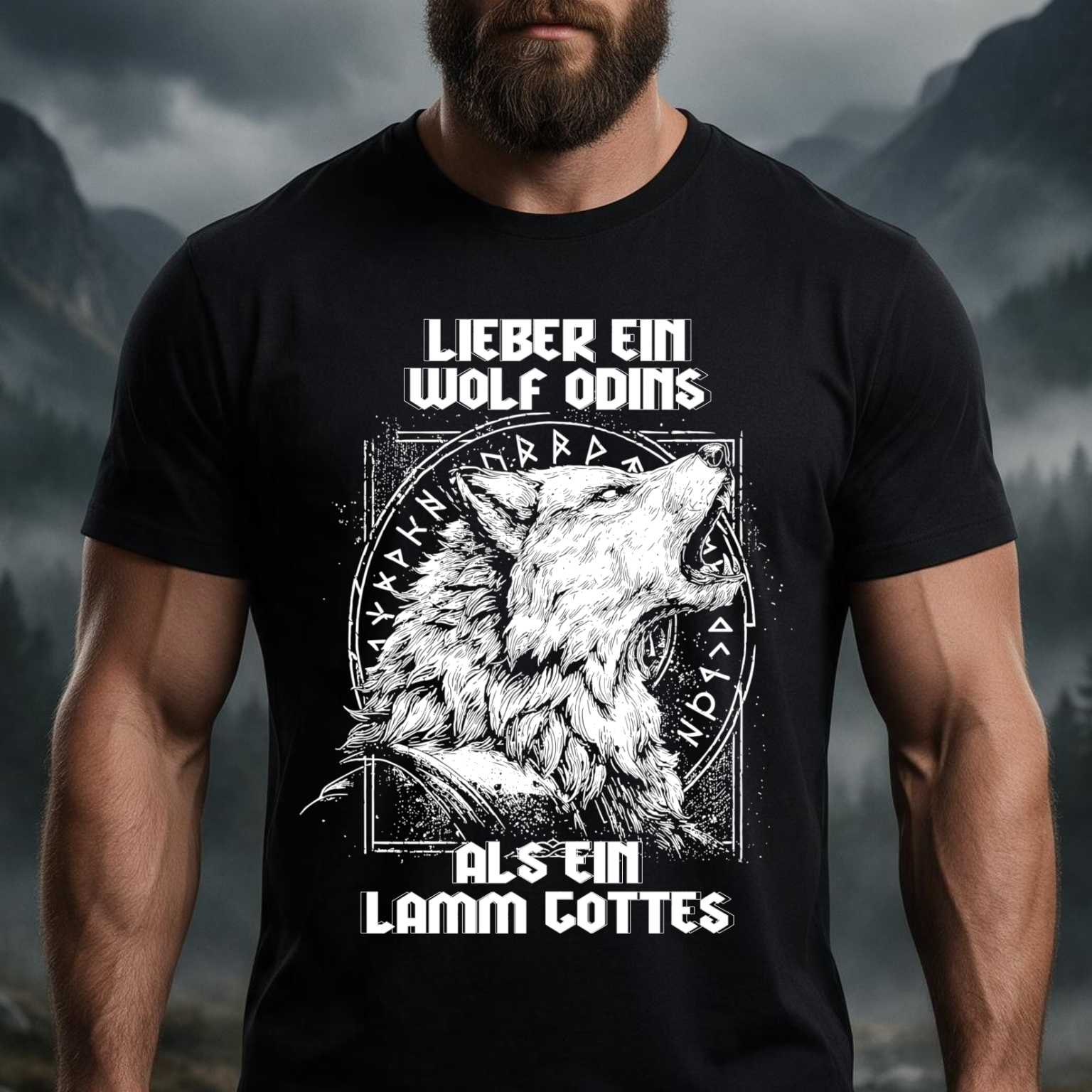 Odins Wölfe - T-Shirt frontprint