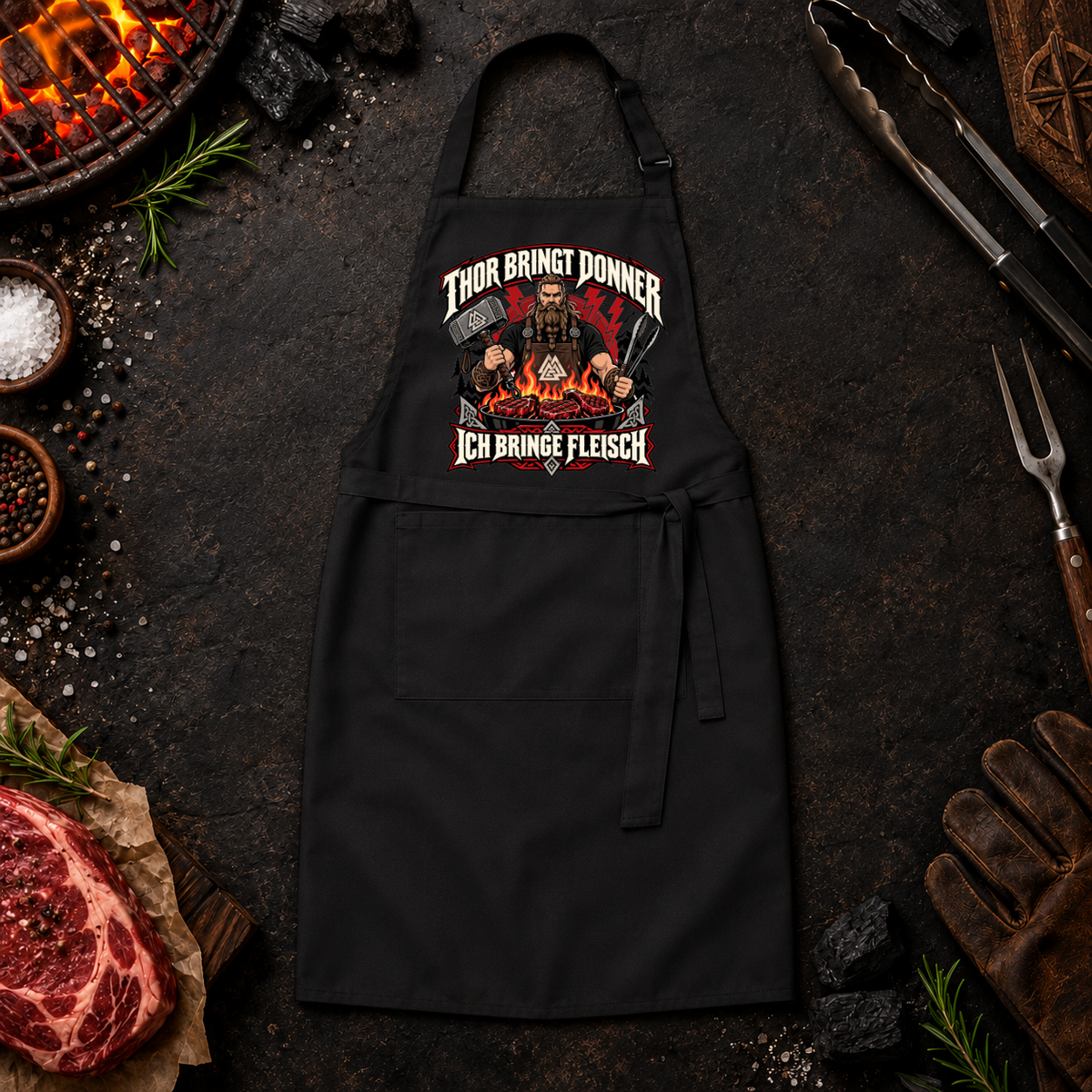 Grillschürze Thor bringt Donner, ich bringe Fleisch