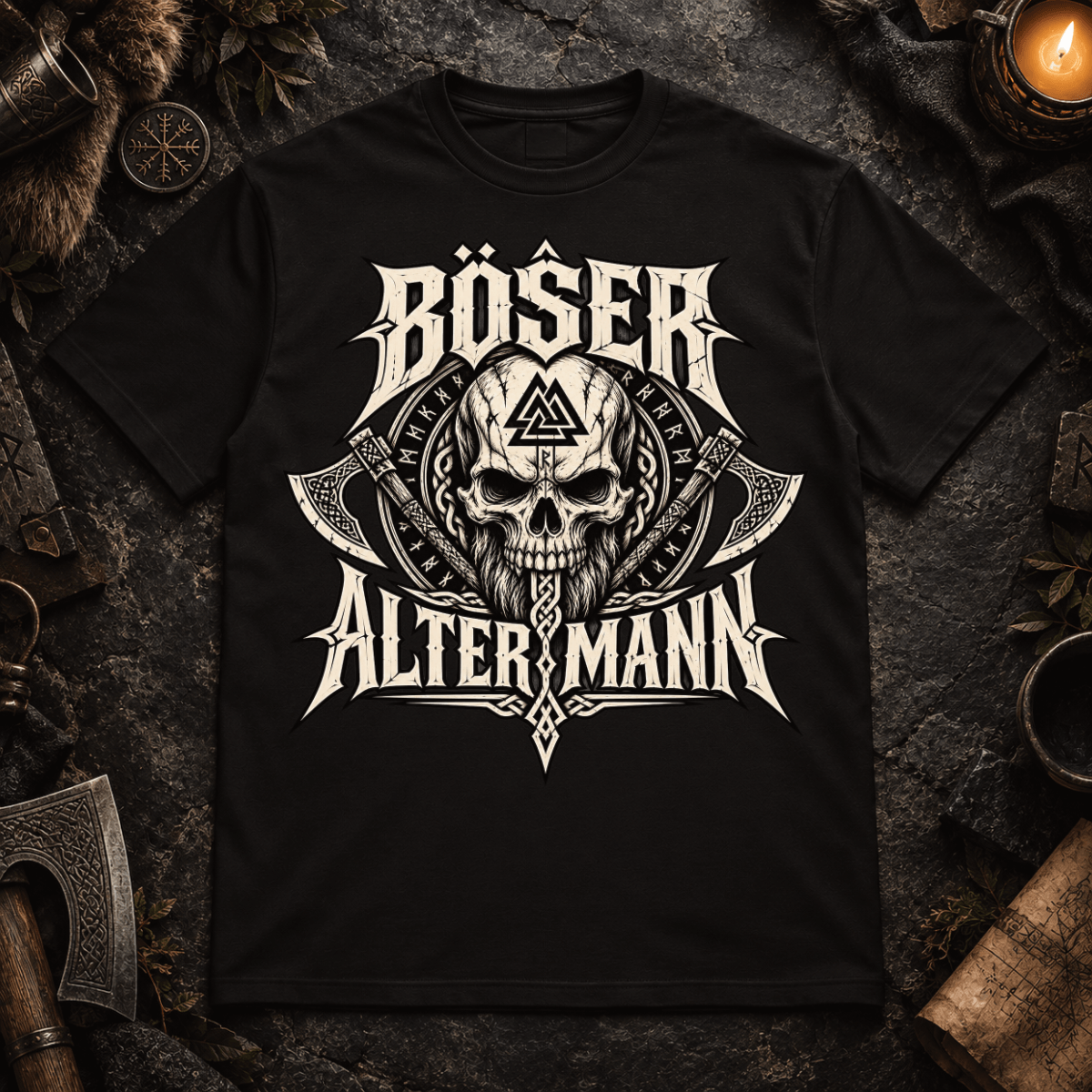 Herren T-Shirt Böser alter Mann