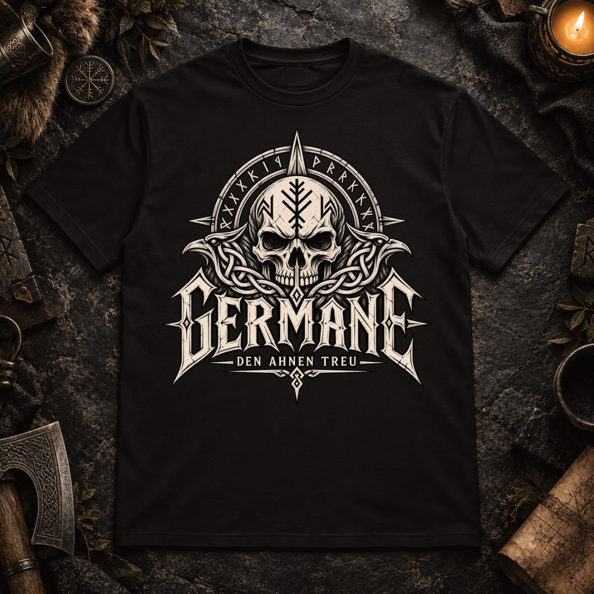 Herren T-Shirt Germane, den Ahnen treu