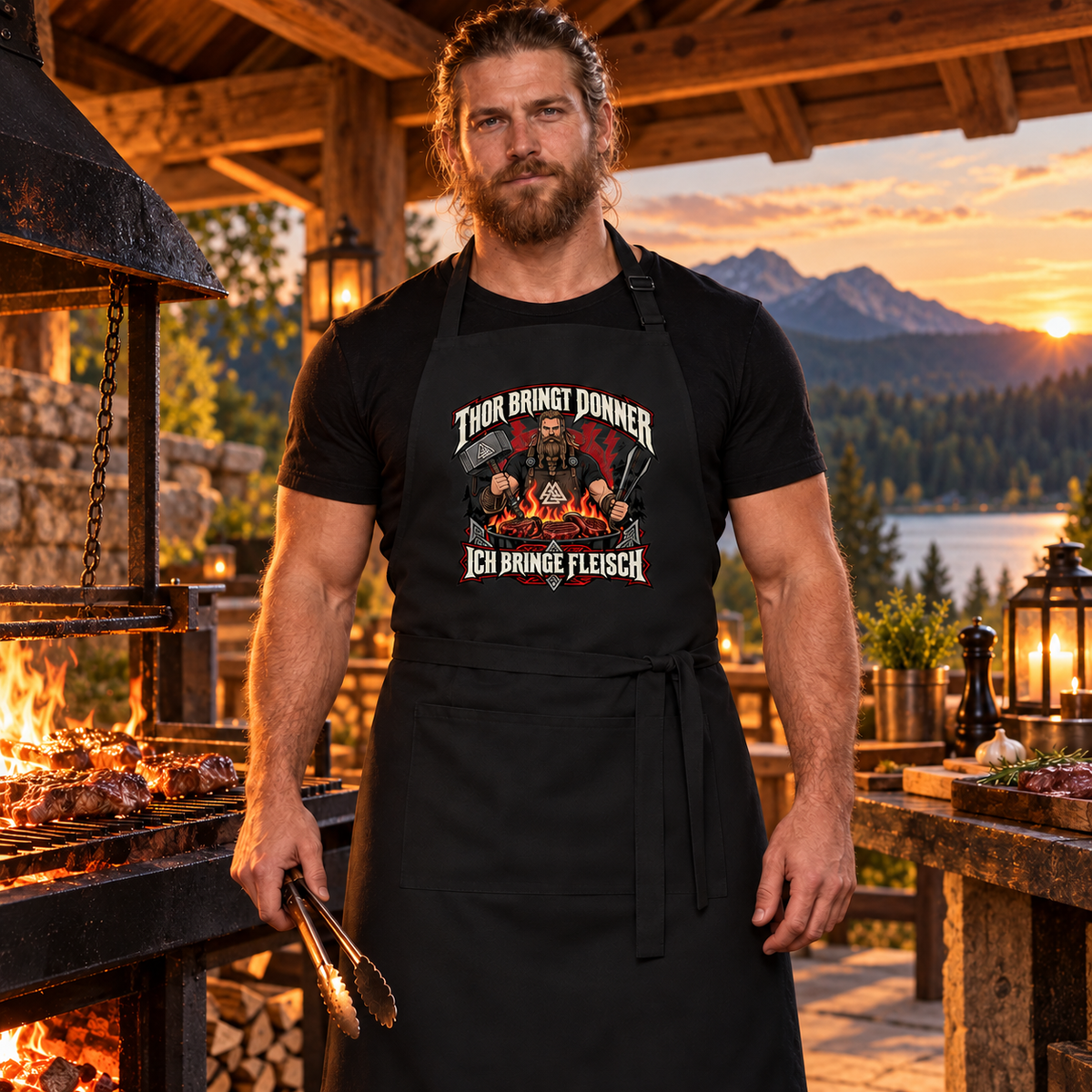 Grillschürze Thor bringt Donner, ich bringe Fleisch