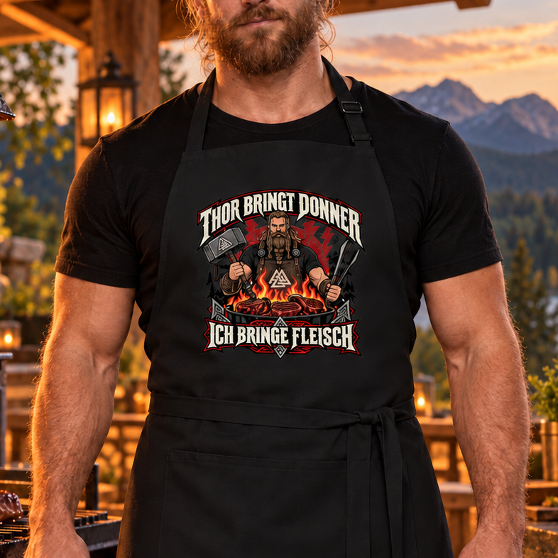 Grillschürze Thor bringt Donner, ich bringe Fleisch